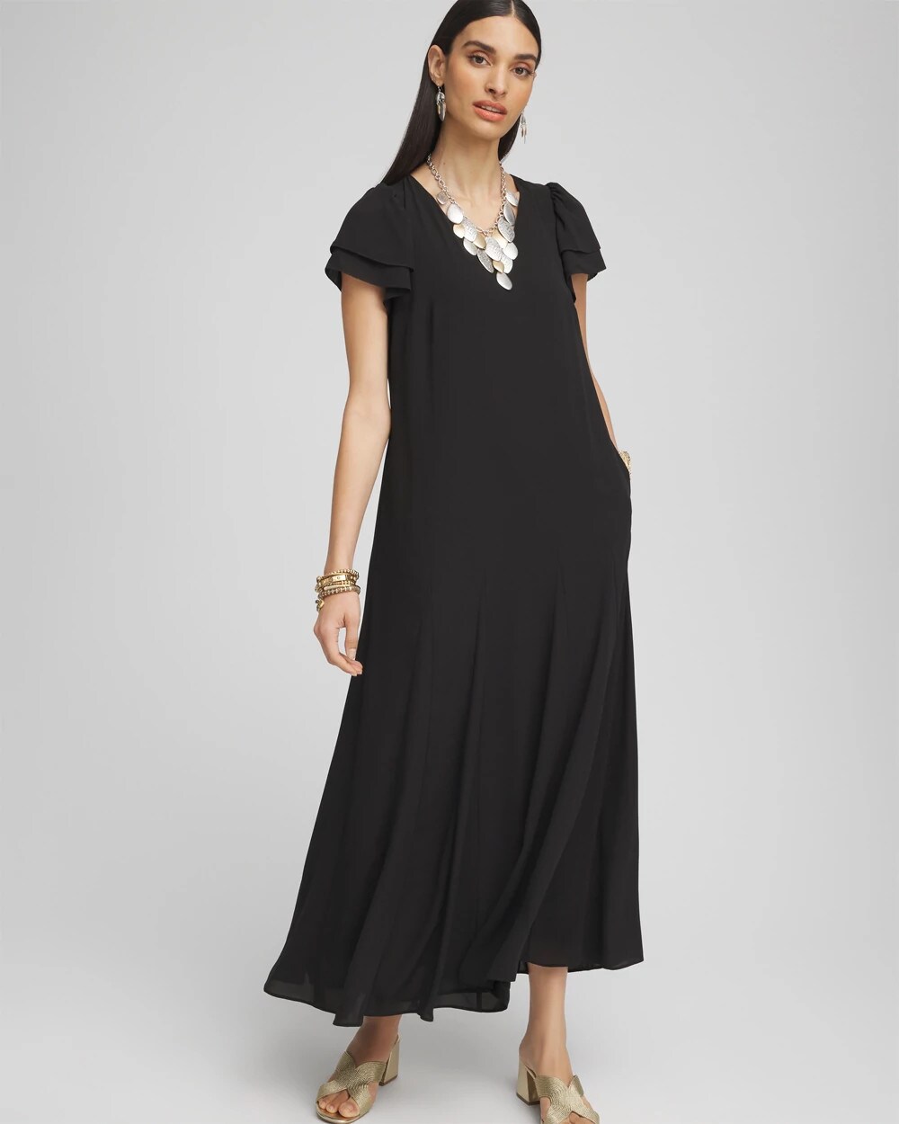 マメクロゴウチCrepe Wide Neck Classic Dress Crepe Wide Neck Classic Dress